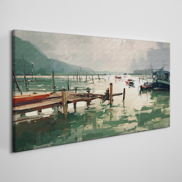 Foto auf leinwand Ein ruhiger Hafen am Morgen