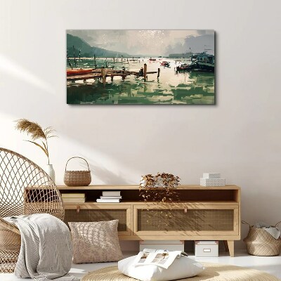 Foto auf leinwand Ein ruhiger Hafen am Morgen