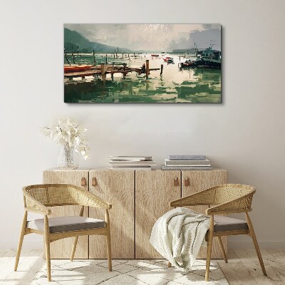 Foto auf leinwand Ein ruhiger Hafen am Morgen