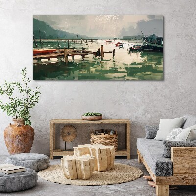 Foto auf leinwand Ein ruhiger Hafen am Morgen