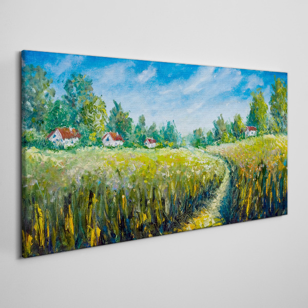 Bild auf leinwand Sommerlandschaften mit Landhäusern