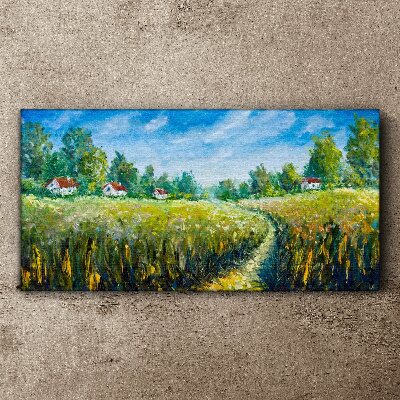 Bild auf leinwand Sommerlandschaften mit Landhäusern