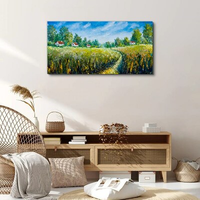 Bild auf leinwand Sommerlandschaften mit Landhäusern
