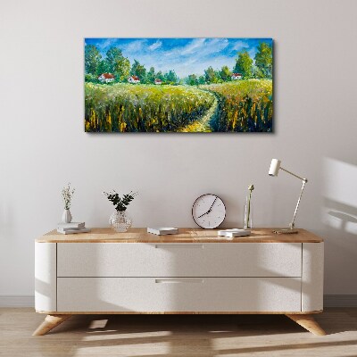 Bild auf leinwand Sommerlandschaften mit Landhäusern