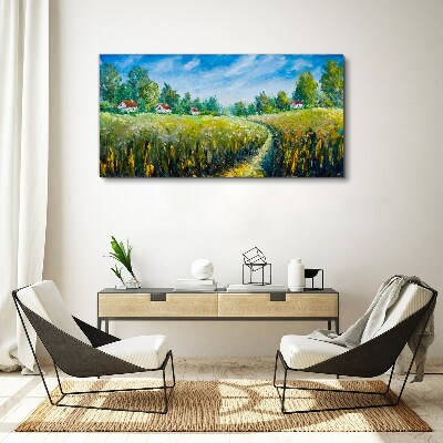 Bild auf leinwand Sommerlandschaften mit Landhäusern