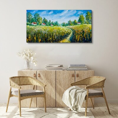 Bild auf leinwand Sommerlandschaften mit Landhäusern