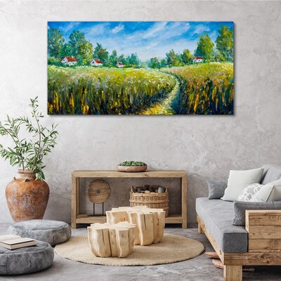 Bild auf leinwand Sommerlandschaften mit Landhäusern