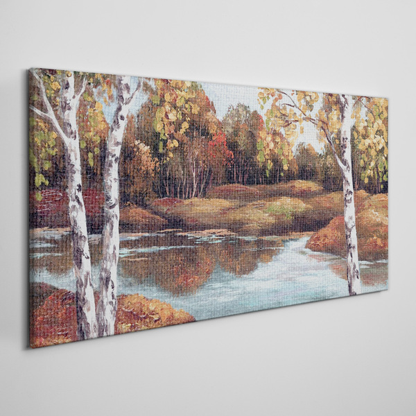 Foto auf leinwand Herbstlandschaft am Fluss