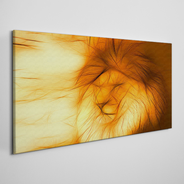 Foto leinwand Goldener Löwe in abstrakter Form
