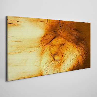 Foto leinwand Goldener Löwe in abstrakter Form