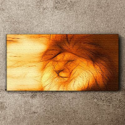 Foto leinwand Goldener Löwe in abstrakter Form