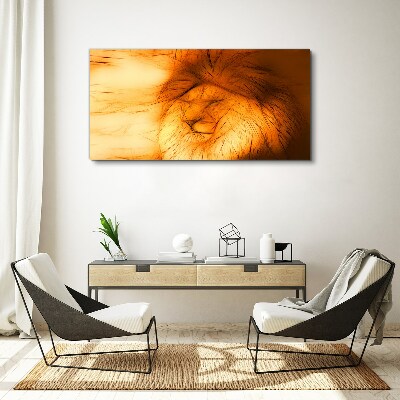 Foto leinwand Goldener Löwe in abstrakter Form