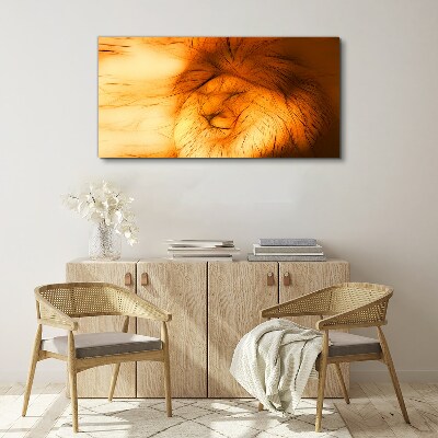 Foto leinwand Goldener Löwe in abstrakter Form