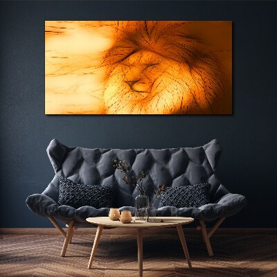 Foto leinwand Goldener Löwe in abstrakter Form