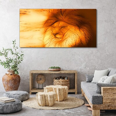 Foto leinwand Goldener Löwe in abstrakter Form