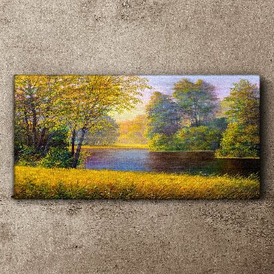 Wandbild Waldblumen Fluss Natur