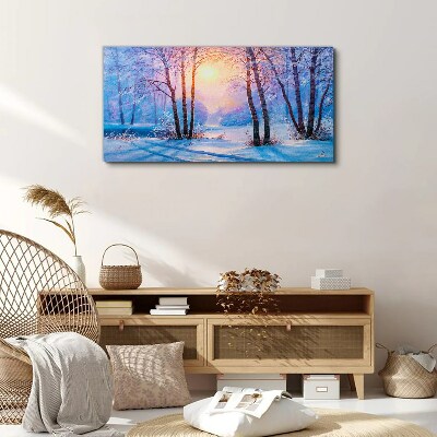 Foto auf leinwand Wintermorgen im Wald