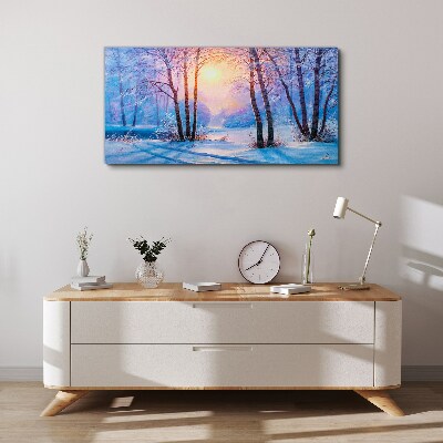 Foto auf leinwand Wintermorgen im Wald