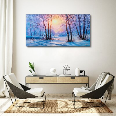 Foto auf leinwand Wintermorgen im Wald