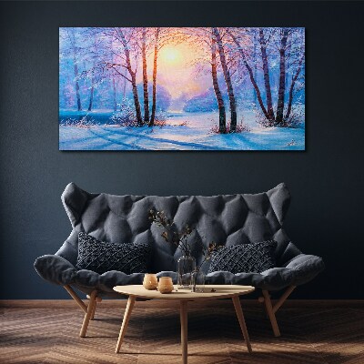Foto auf leinwand Wintermorgen im Wald