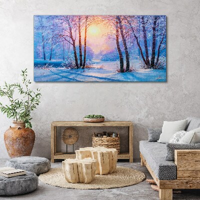 Foto auf leinwand Wintermorgen im Wald