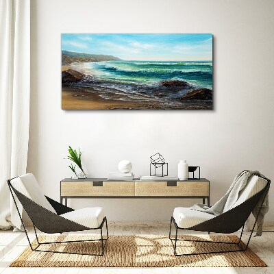 Bild auf leinwand Ruhige Wellen an der Küste