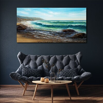 Bild auf leinwand Ruhige Wellen an der Küste