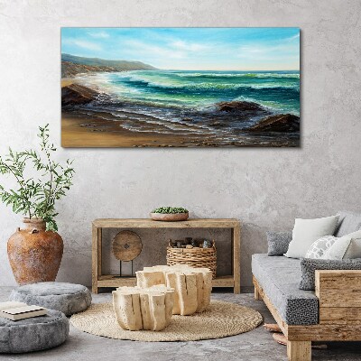 Bild auf leinwand Ruhige Wellen an der Küste