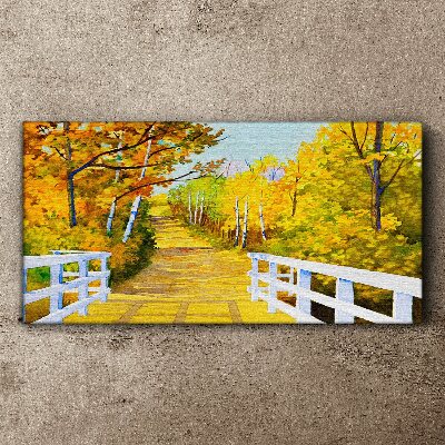 Foto auf leinwand Goldener Pfad im Herbstwald