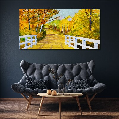 Foto auf leinwand Goldener Pfad im Herbstwald