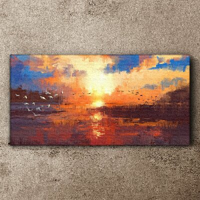Foto auf leinwand Seewolken-Sonnenuntergang