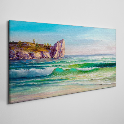 Foto auf leinwand Eine Welle in Grün und Blau