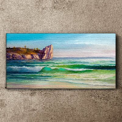 Foto auf leinwand Eine Welle in Grün und Blau