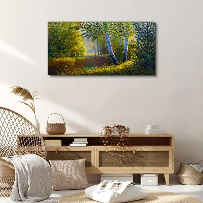 Foto auf leinwand Waldblumen Fluss Natur