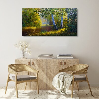 Foto auf leinwand Waldblumen Fluss Natur