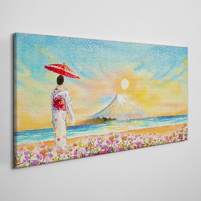 Foto auf leinwand Mount Fuji Japan Blumen