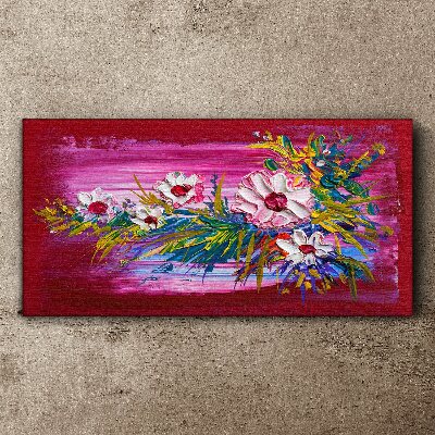 Foto auf leinwand Blumen auf rosa Hintergrund