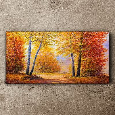 Foto auf leinwand Goldener Herbst im Wald