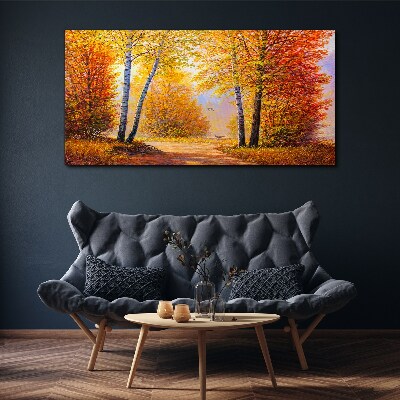 Foto auf leinwand Goldener Herbst im Wald