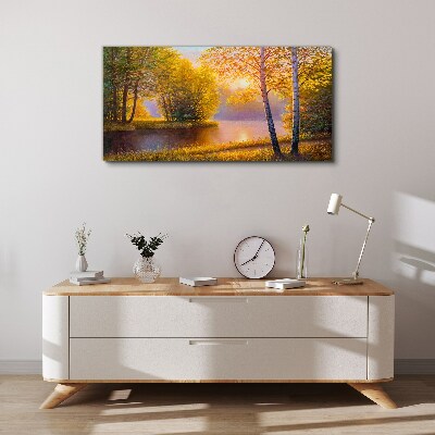 Bild auf leinwand Blumen Fluss Natur