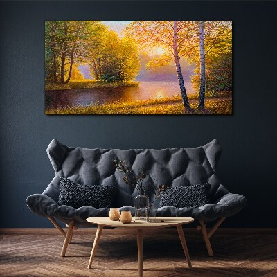 Bild auf leinwand Blumen Fluss Natur