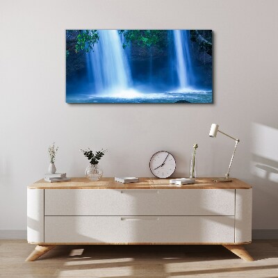 Foto auf leinwand Wasserfall in Blau