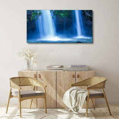Foto auf leinwand Wasserfall in Blau