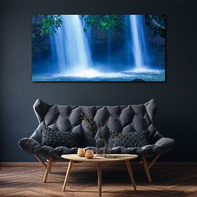 Foto auf leinwand Wasserfall in Blau