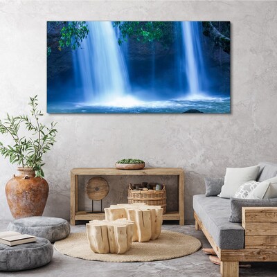 Foto auf leinwand Wasserfall in Blau