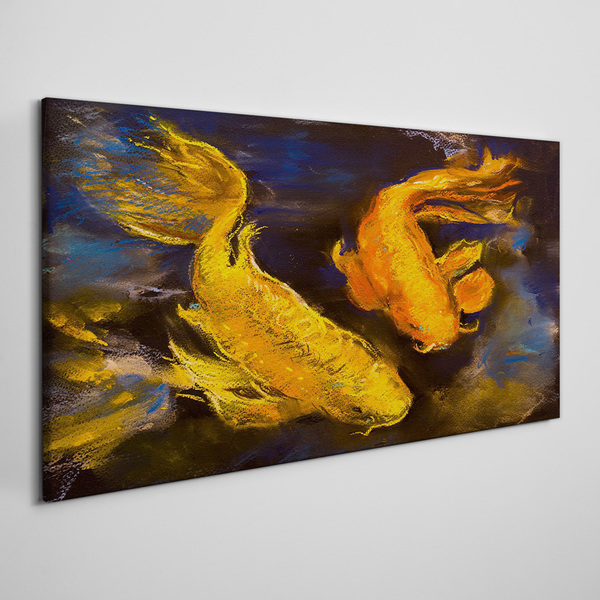 Foto auf leinwand Goldener Fisch im Wassertanz