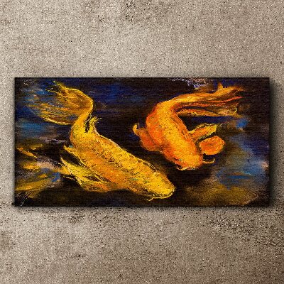 Foto auf leinwand Goldener Fisch im Wassertanz