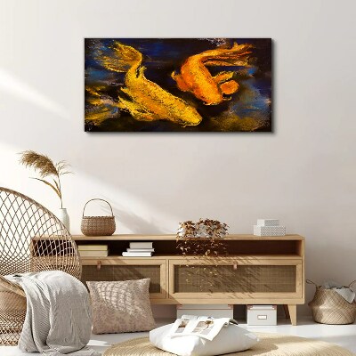 Foto auf leinwand Goldener Fisch im Wassertanz