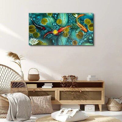 Foto auf leinwand Koi-Fisch-Blumen-Natur