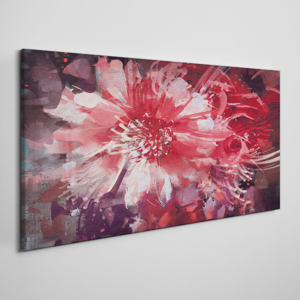 Foto leinwand Lila Blumen im abstrakten Stil